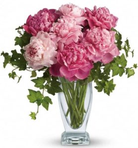 pink peonies in vase